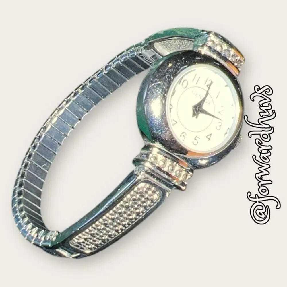 Bundle Sale 3 for $15 | Geneva Silver-tone Stretch Watch NEEDS BATTERY